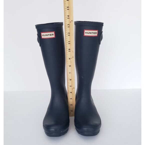 HUNTER Original Kids Classic Waterproof Tall Wellie Rain Boots Navy Blue - Picture 3 of 13
